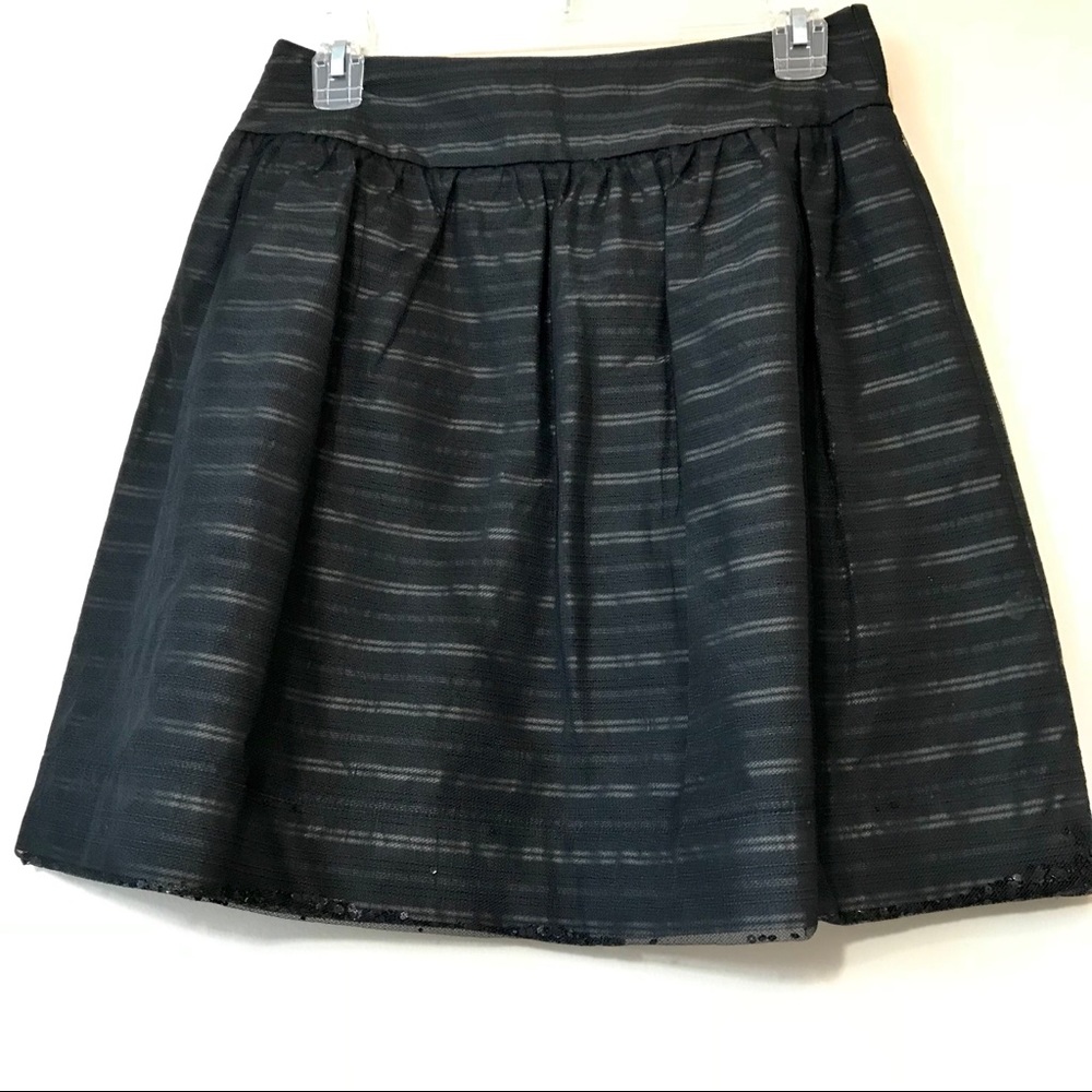 Black & Nude Mesh Sequined Party Skirt